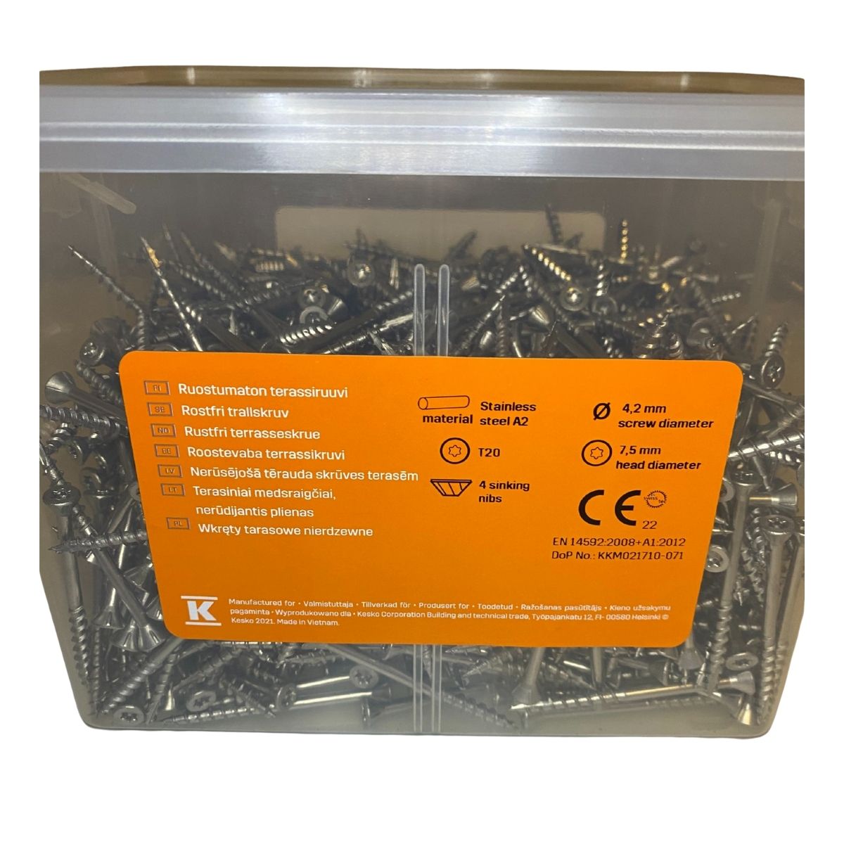 prof trallskruv 4,2x55 mm a2 t20 för utomhusbruk
