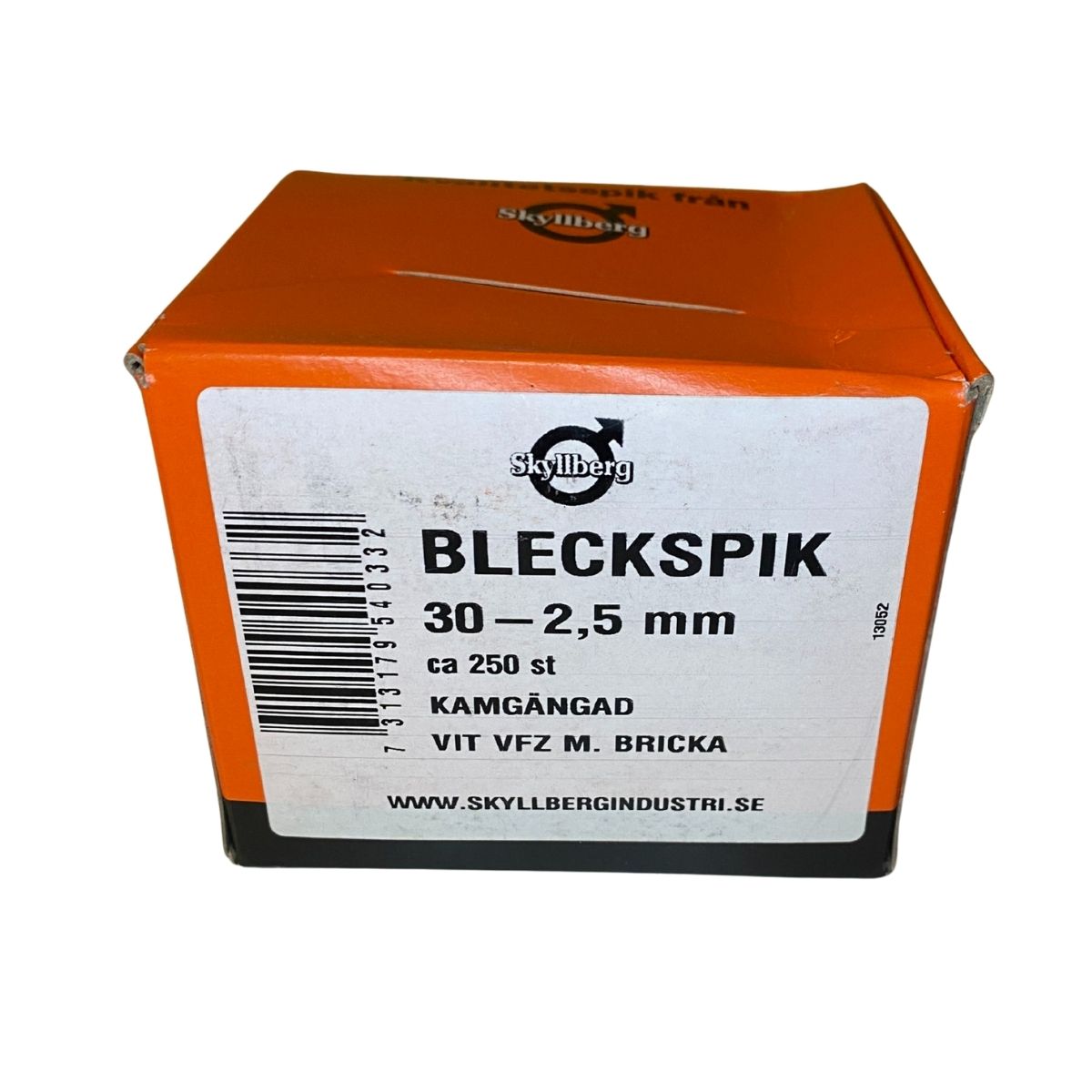 Bleckspik 30 x 2,5 mm kamgängad vit varmförzinkad med bricka 250-pack från Skyllberg