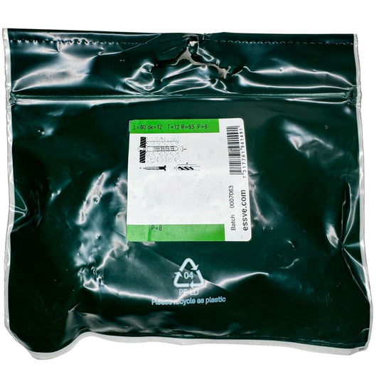 Lättbetongplugg ESSVE 12x60 mm i plastpåse sedd bakifrån