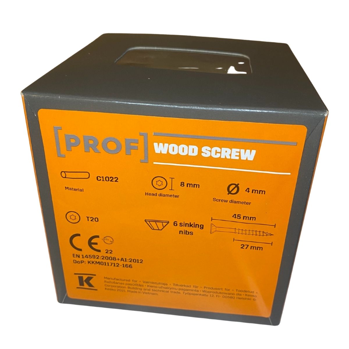 Träskruv 4x45 mm Prof FZB T20 för inomhusbruk sedd från sidan