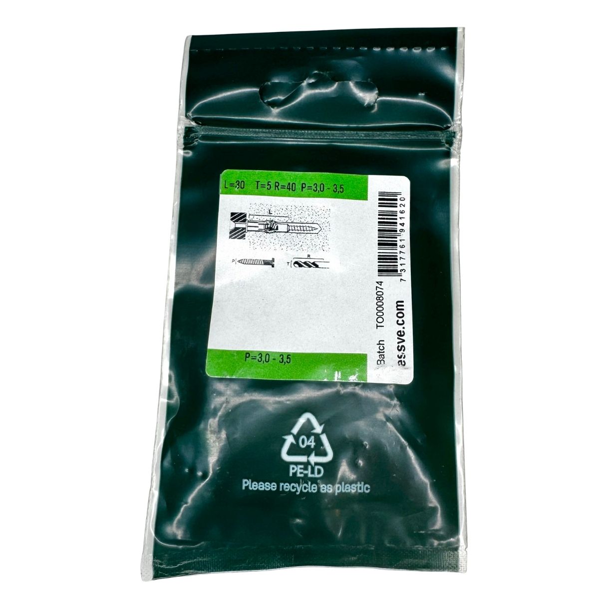 ESSVE universalplugg 5x30 mm 8-pack visas i förpackning med pluggar och produktinformation