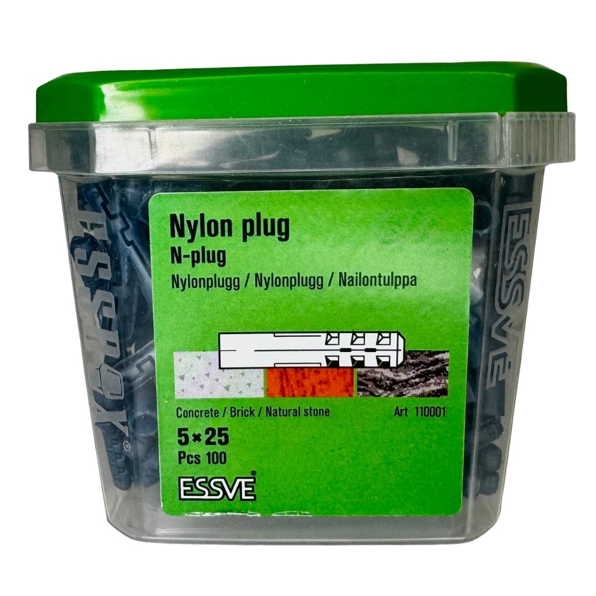Nylonplugg 12x60 mm ESSVE i förpackning 25-pack