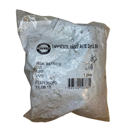 Vatette tappventil väggfäste Dy15 i originalförpackning med produktetikett