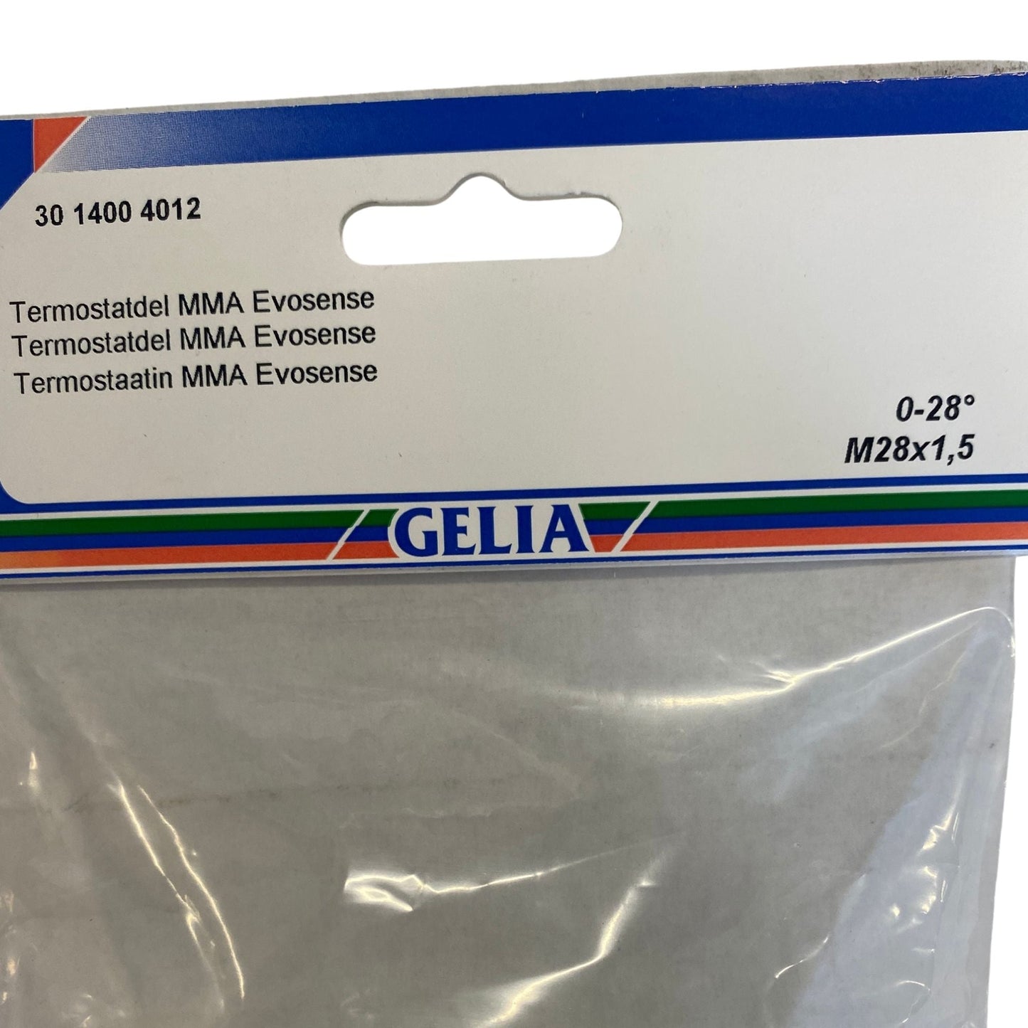 GELIA termostatdel MMA Evosense - närbild på förpackning