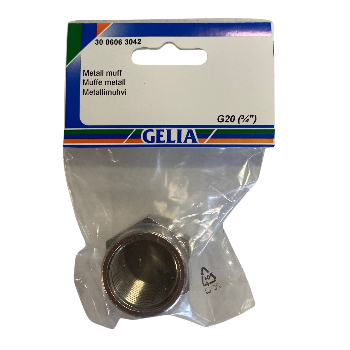 GELIA metallmuff G20 3/4", förpackning