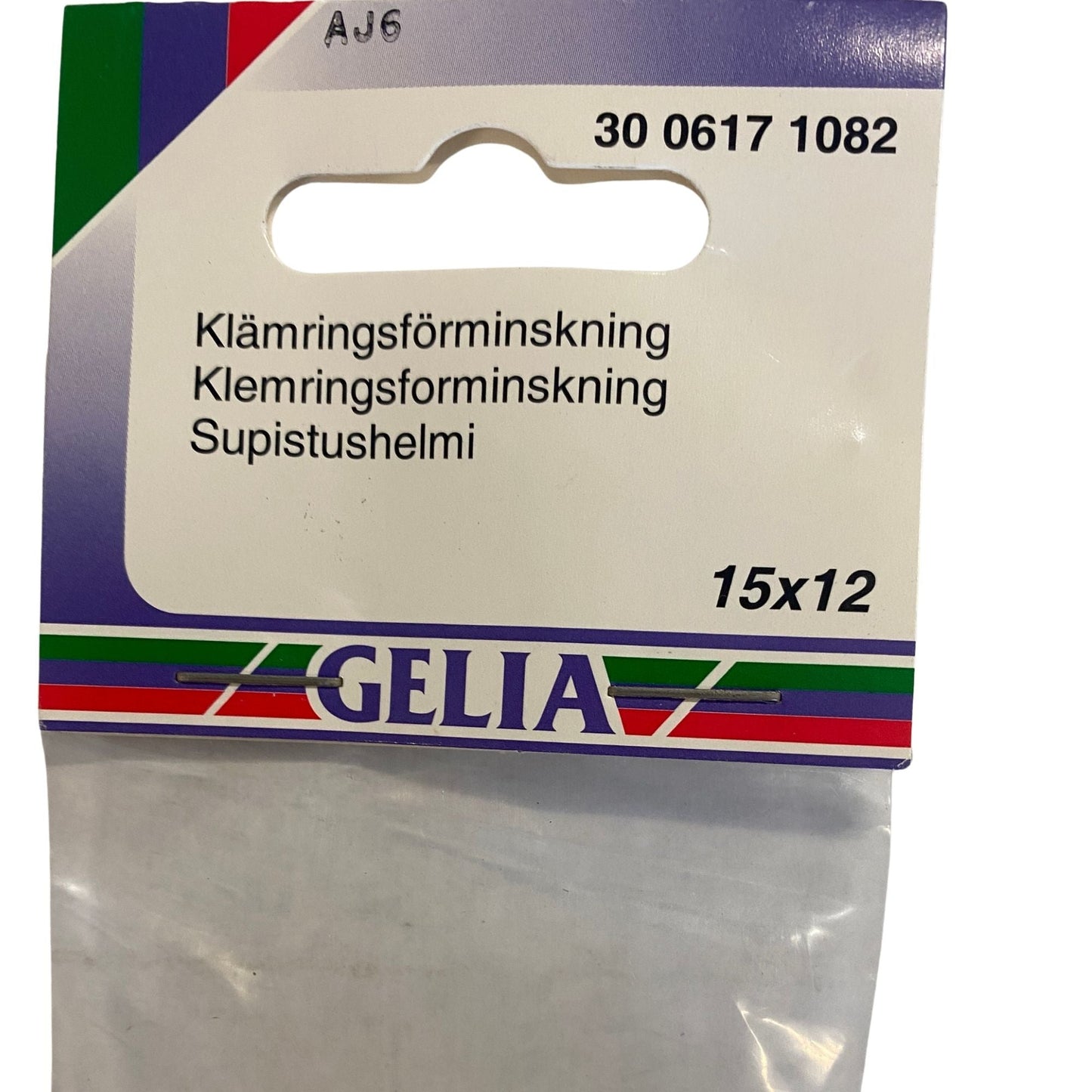 GELIA klämringsförminskring 15x12 mm förpackning baksida