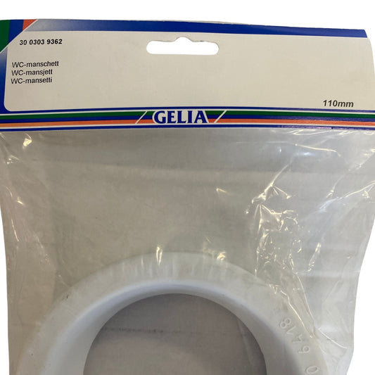 Närbild på GELIA WC-manschett 110 mm med produktetikett