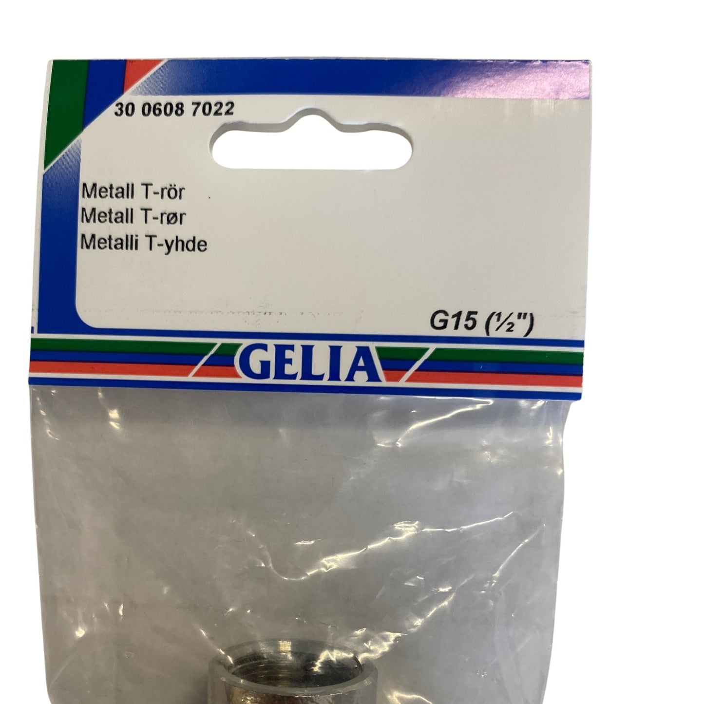 T-rör metall GELIA G15 närbild förpackning etikett