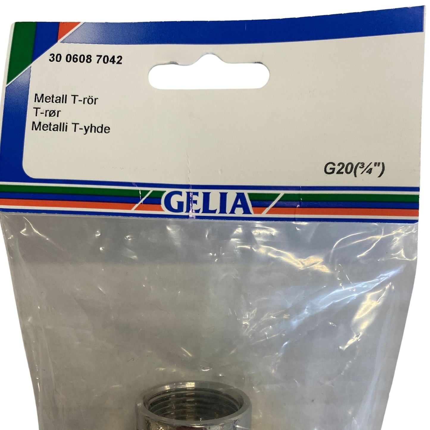 T-rör metall GELIA G20 närbild förpackning etikett