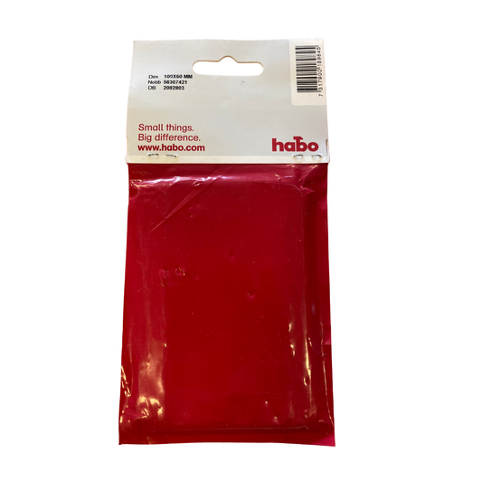 Baksida av förpackning till tryckfördelare plexiglas med dimension 100x60 mm, NOBB-nummer och streckkod