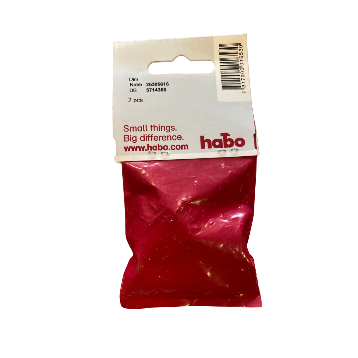 Baksida av förpackning till skåpsnäppare 544 med NOBB-nummer, antal 2 st och streckkod