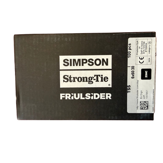 Ramplugg Friulsider TSS zink 6x60/30 mm, förpackning med 100 st, framsida med produktetikett och måttritning