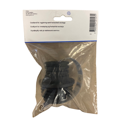 Gumminippel kombi 50-40/32 mm GELIA, förpackningens baksida med streckkod