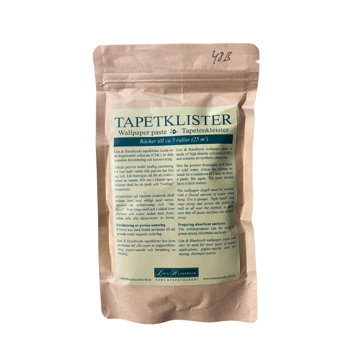 Tapetklister Lim & Handtryck cellulosa förpackning