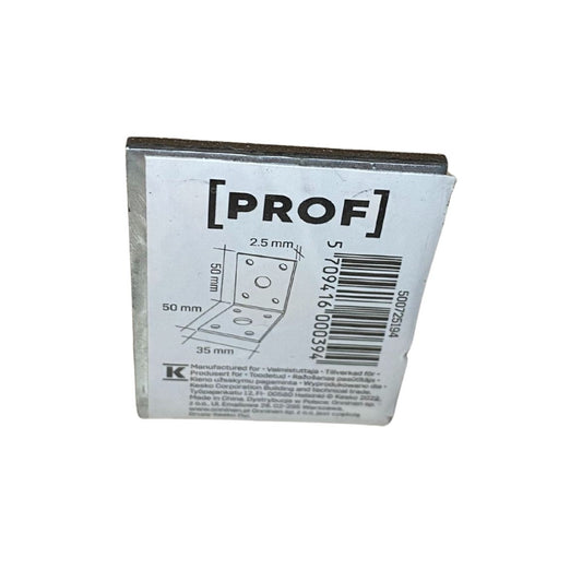 prof vinkelbeslag 50x50 mm med förborrade hål