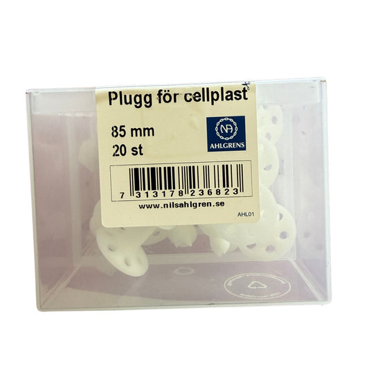 Plugg för cellplast 85mm Nils Ahlgren förpackning med streckkod