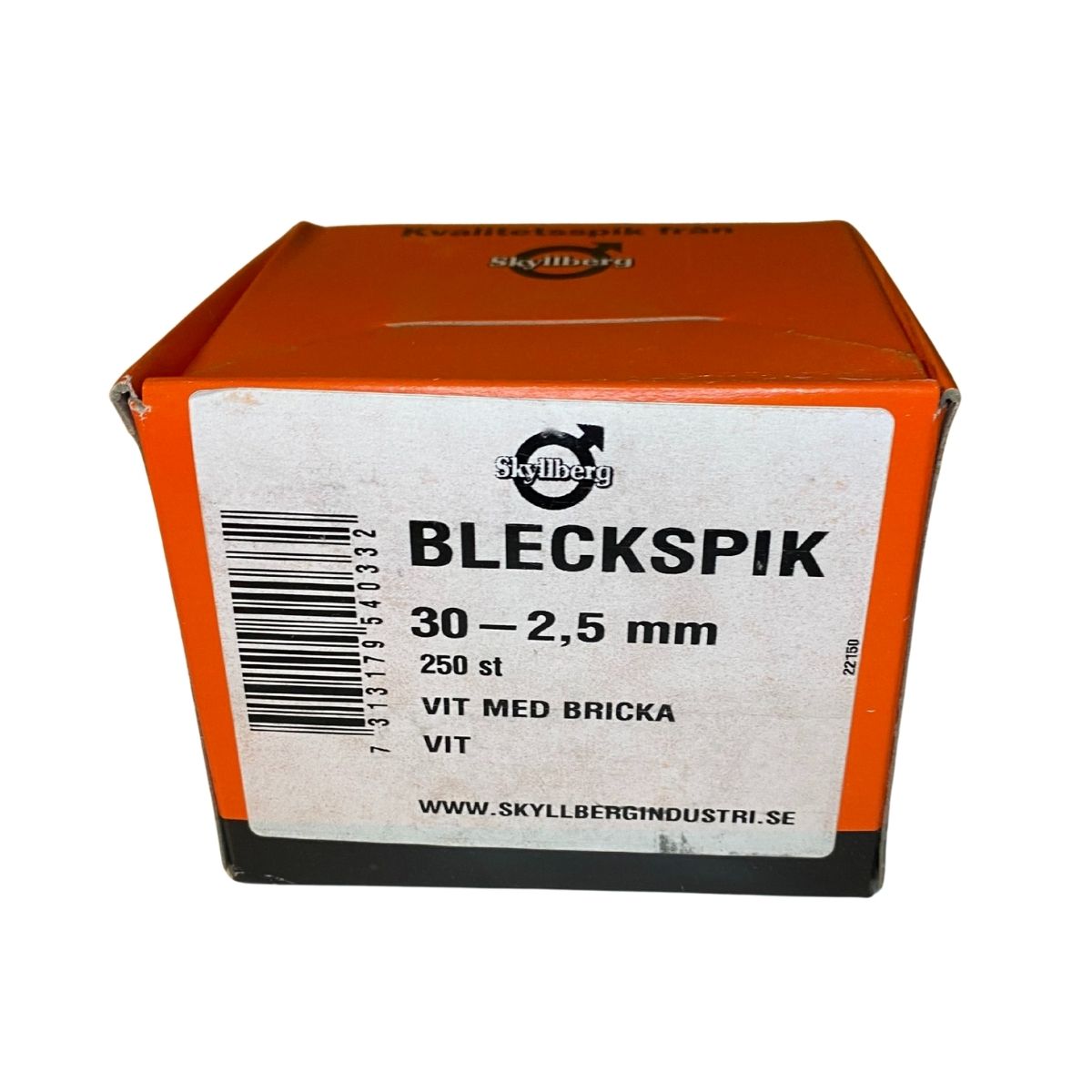 Bleckspik 30 x 2,5 mm vit med bricka 250-pack från Skyllberg
