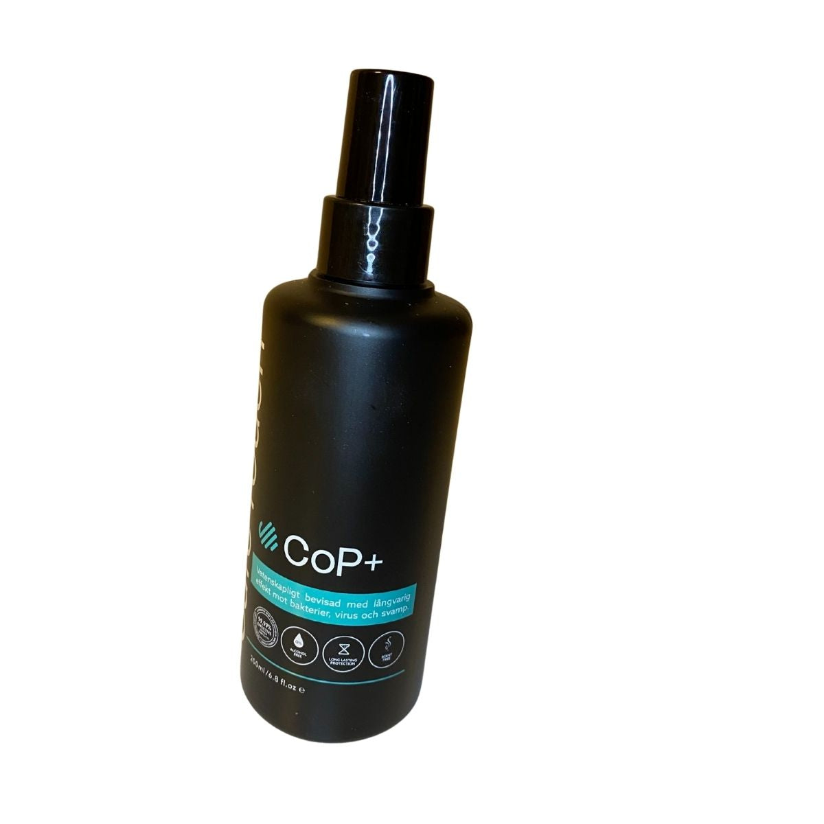 SafeTouch handdesinfektion 200 ml flaska snett från sidan
