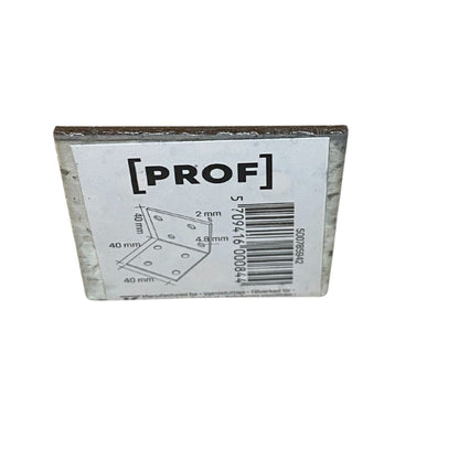 prof vinkelbeslag 40x40 mm med förborrade hål