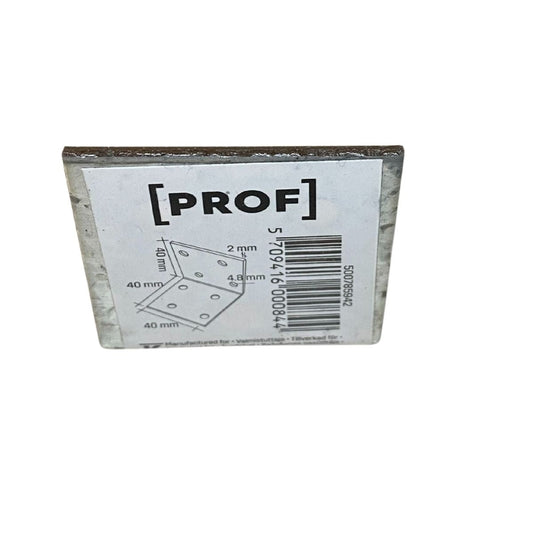 prof vinkelbeslag 40x40 mm med förborrade hål