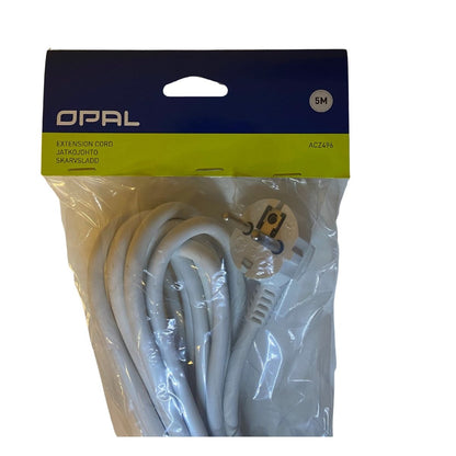Opal skarvsladd 5 meter vit, jordad elkabel i plastförpackning