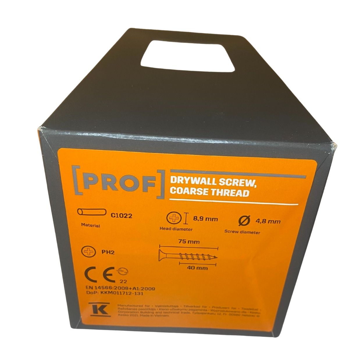 gipsskruv prof 4,8x75 mm ph2 för träregel inomhus

