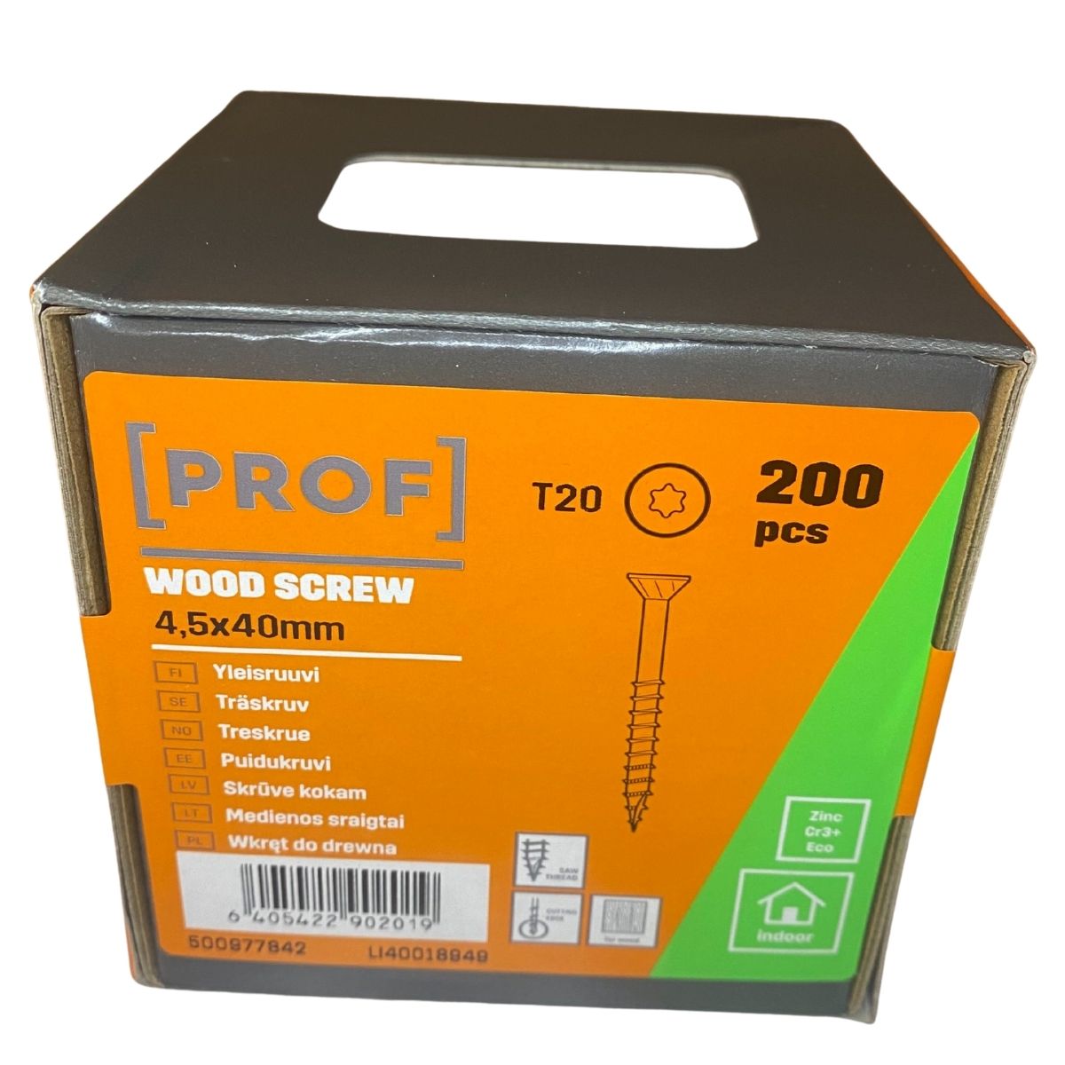 träskruv 4,5x40 mm prof fzb t20 i kartong 200-pack
