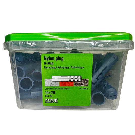 Nylonplugg 14x70 mm ESSVE i förpackning
