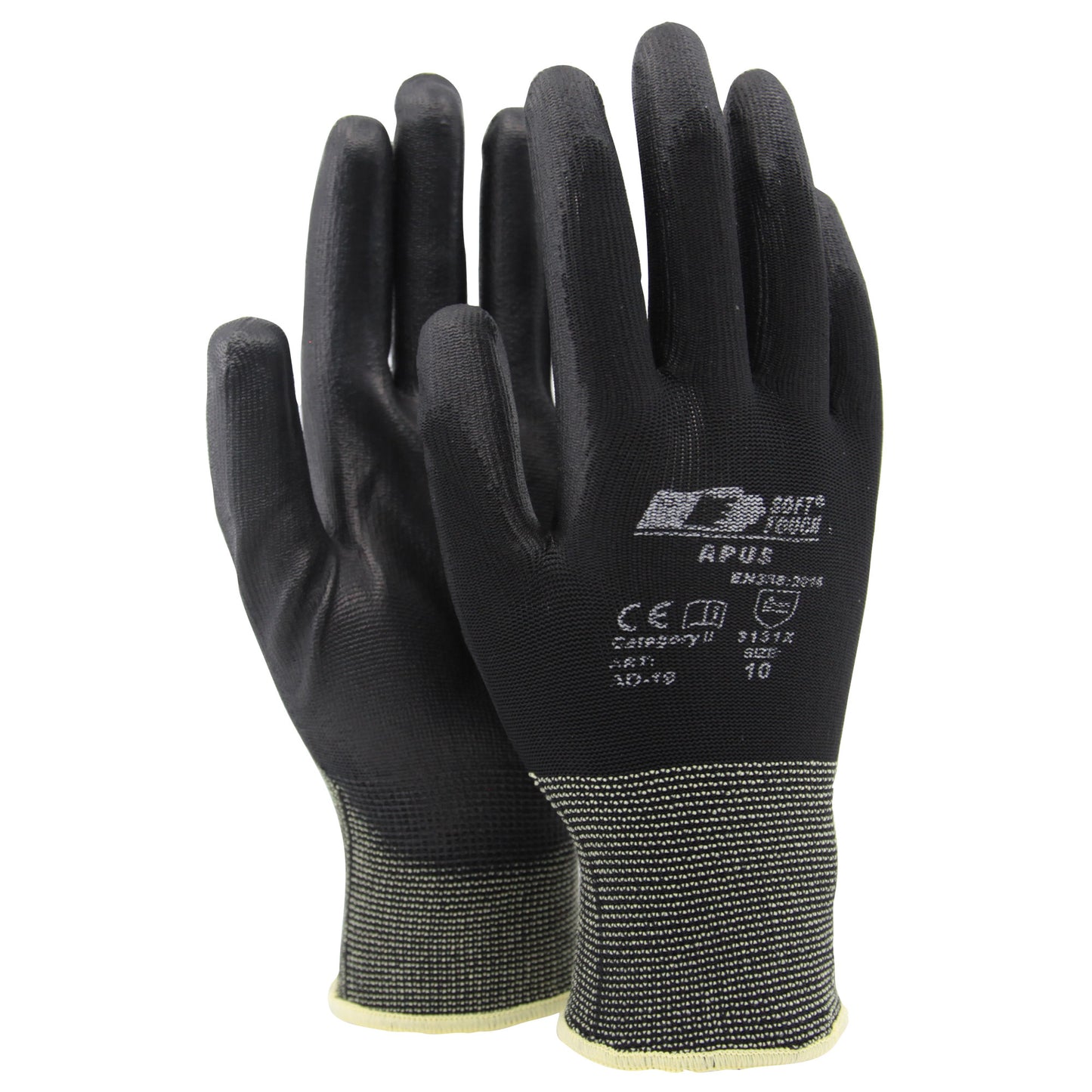 Arbetshandskar Soft Touch Precision storlek 10 XL i svart nylon med PU-beläggning