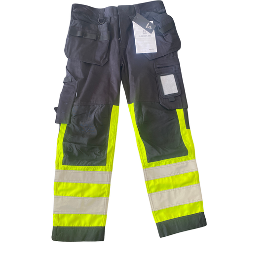 GESTO varselbyxa fram med hängfickor och knäskyddsfickor gul svart