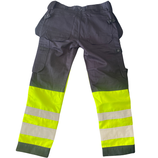 GESTO hantverksbyxa varsel gul svart bak med reflex och fickor