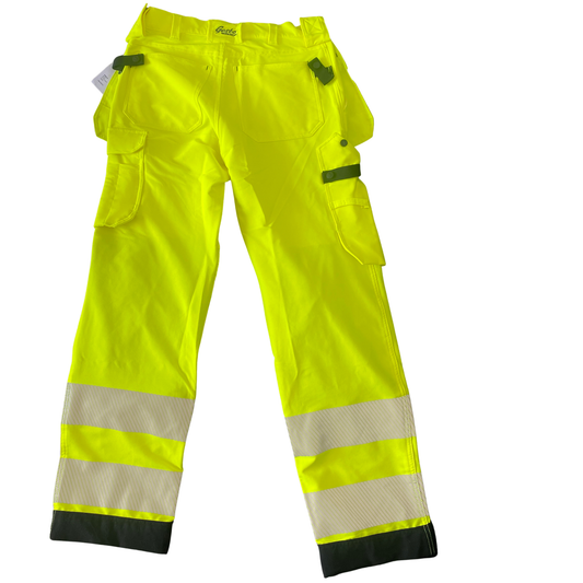 GESTO hantverksbyxa varsel gul bak med reflexband och fickor