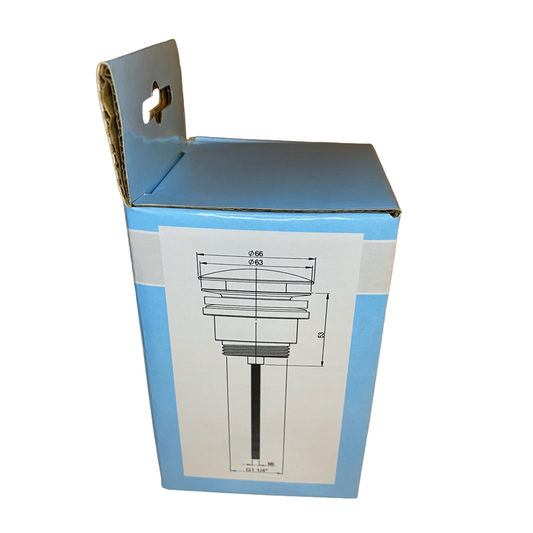 Bottenventil ritning med mått Ø66 och G1 1/4 anslutning