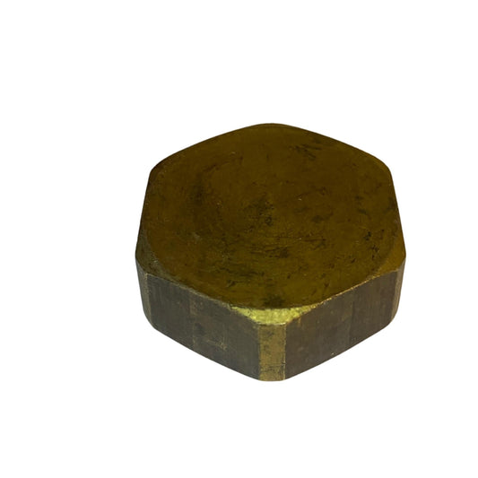 Mässingspropp 32 mm invändig gänga - begagnad VVS detalj i mässing