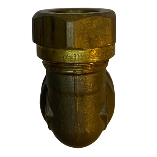 Detaljbild av Vatette vinkelkoppling 18 mm i mässing