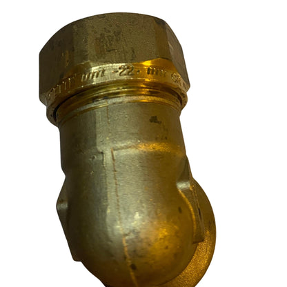 Vatette 90 graders klämringskoppling 22mm