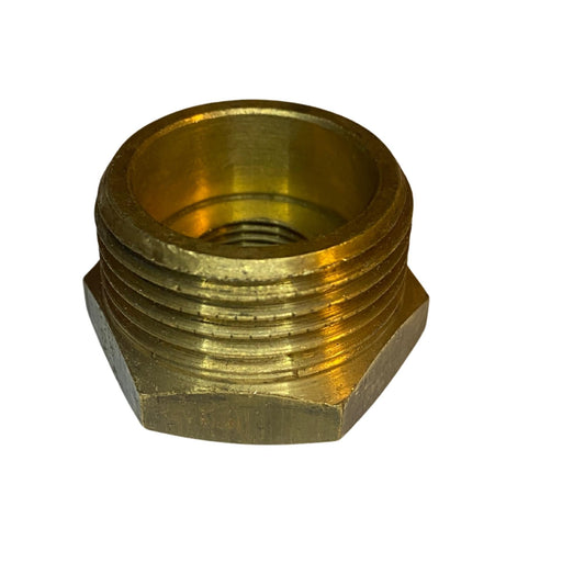 Reducerande bussning i mässing 22 mm till 15 mm med sexkant

