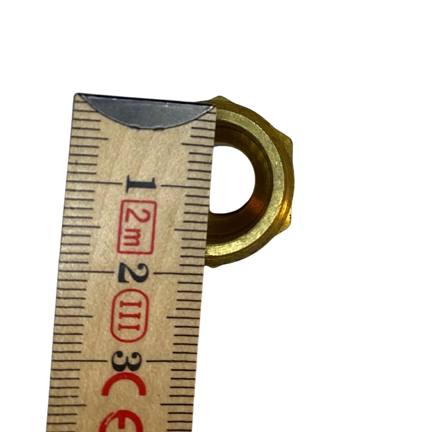 Gängnippel 28mm i mässing med utvändig rörgänga och sexkant
