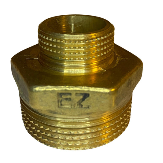 Dubbelnippel EZ 40mm i mässing med utvändig gänga i båda ändar
