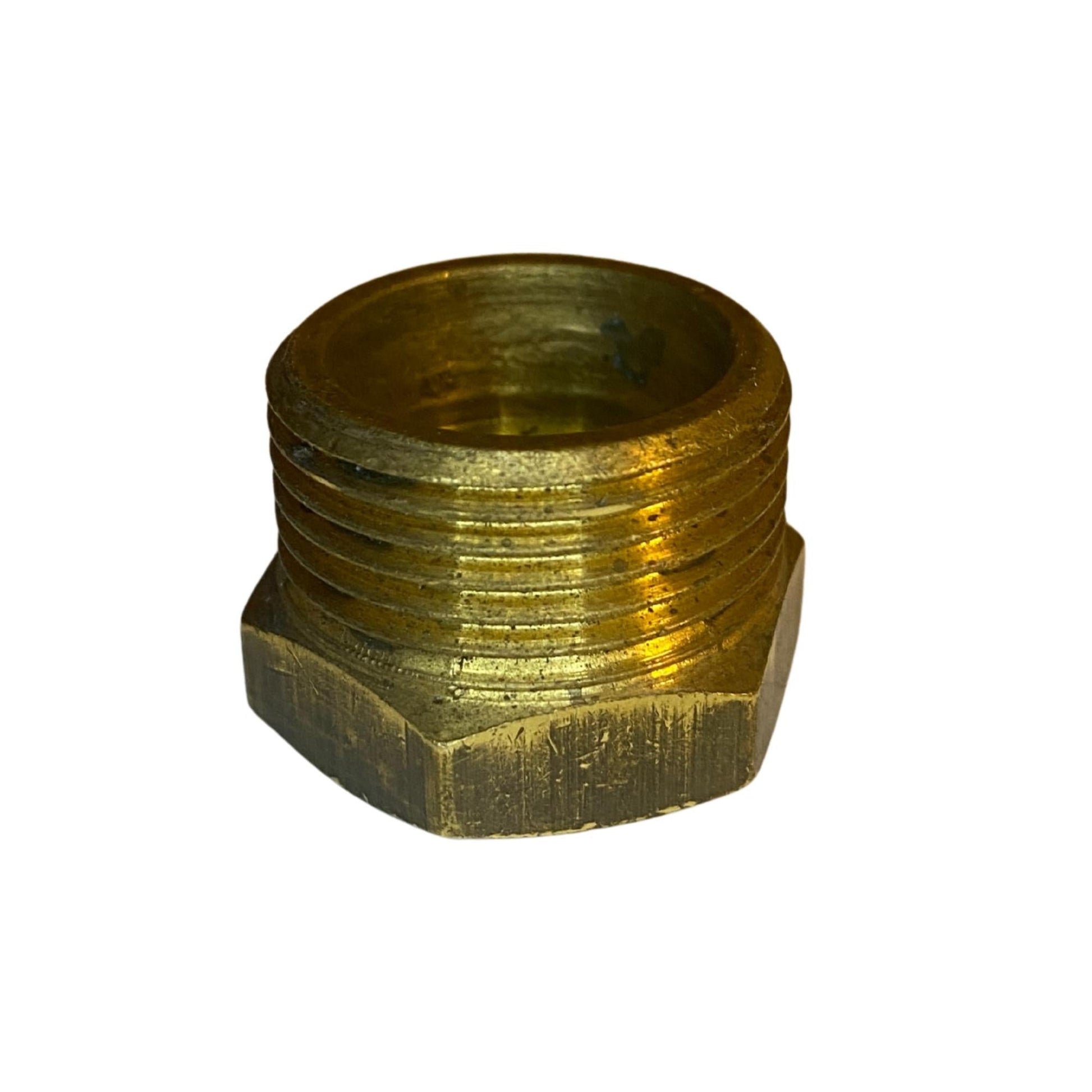 Övergångsnippel 22mm i mässing med utvändig gänga och slät insticksände
