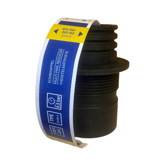 Purus kombinippel 64/58–50/40 mm för avloppsrör