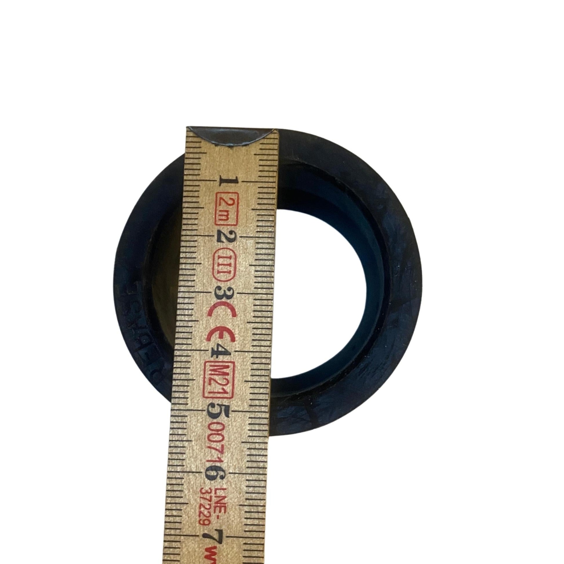 Gumminippel 55 mm svart uppifrån med måttangivelse 55 mm