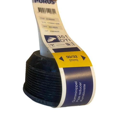 Purus gumminippel 50/32 mm med produktetikett