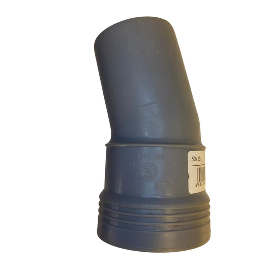 Grå avloppsböj 50 mm 15° i PP plast