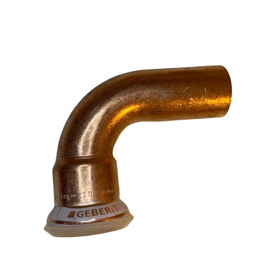Pressböj 90° M-profil koppar 22 mm Geberit med 1 muff