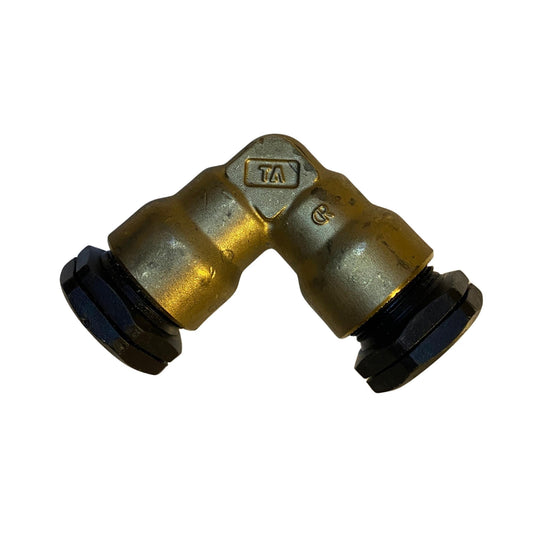 Vinkelkoppling PRK 20 mm 90 grader med svarta muttrar