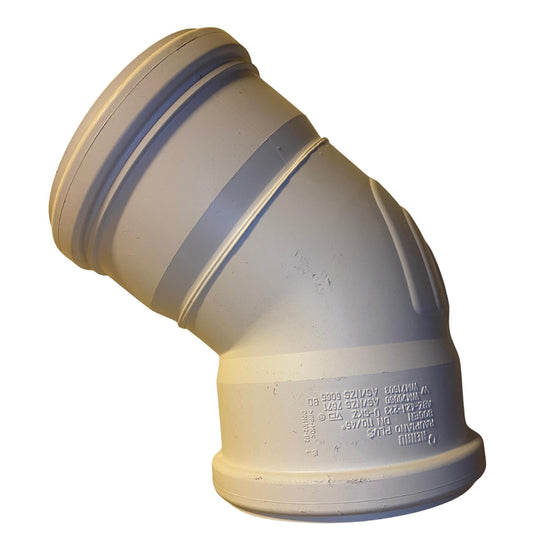 Rehau Raupiano Plus avloppsböj DN 110 45 grader vit PP-plast