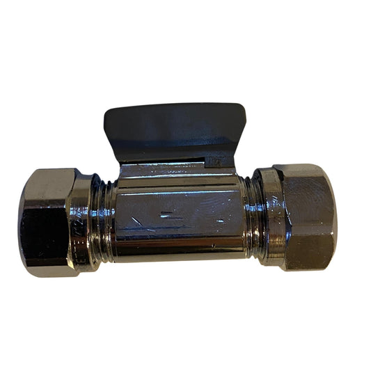 Vatette kulventil krom 12x12 mm rak modell med vred