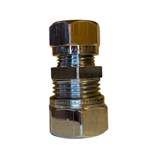 Vatette klamringskoppling kromad 15 x 10 mm för kopparrör