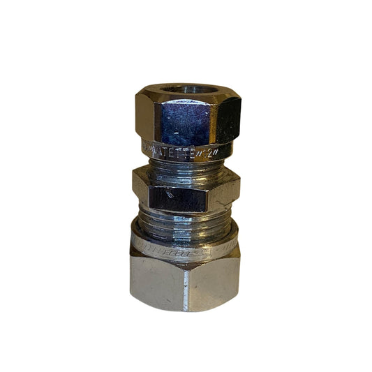 Vatette klamringskoppling kromad 15 x 12 mm för kopparrör